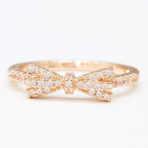 New Women’s Rose Gold Plated Diamond Ring - Picture 2 of 2
